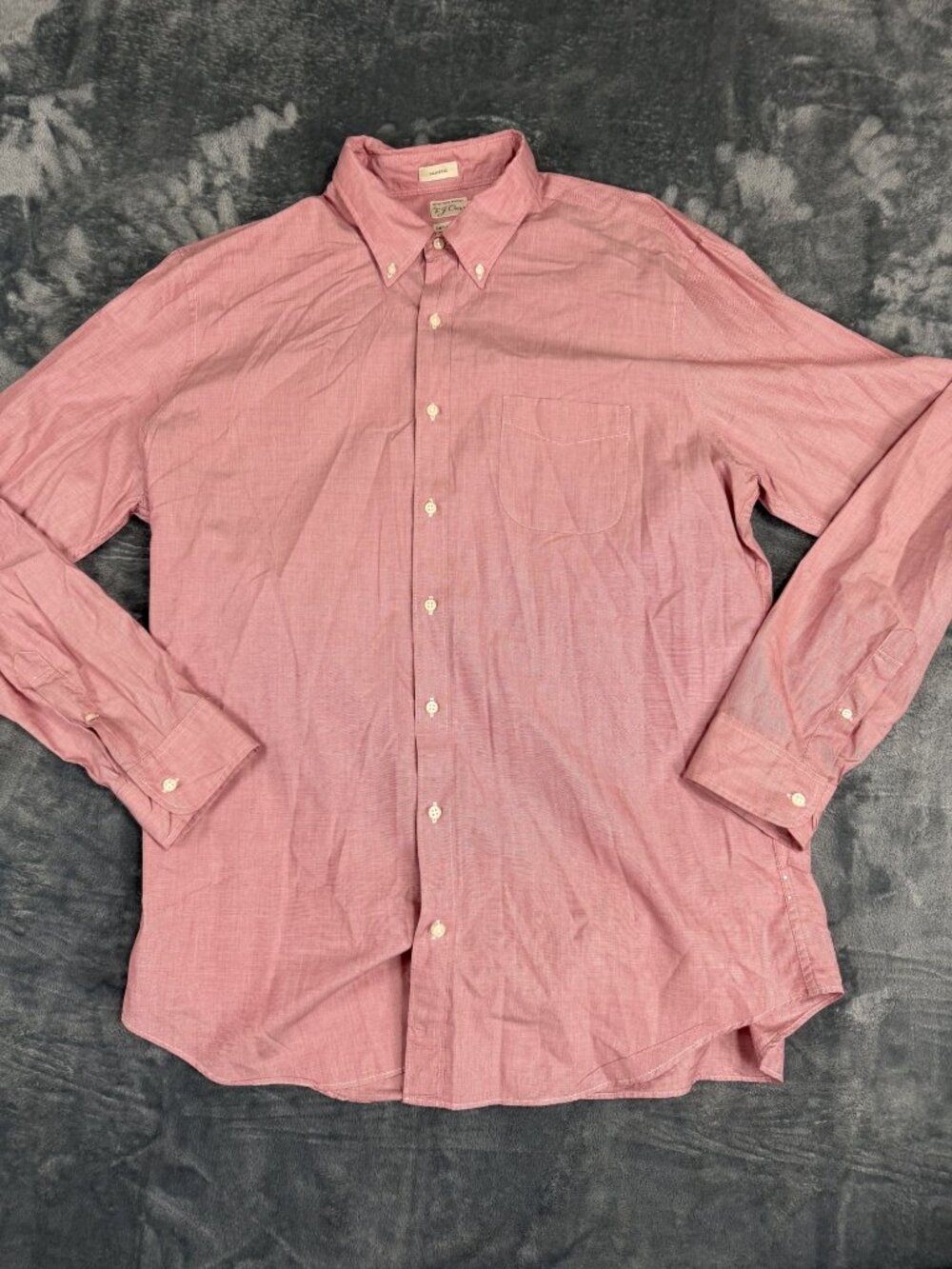 J. Crew Mens Red Secret Wash Button-Up Shirt XLT Classic Fit